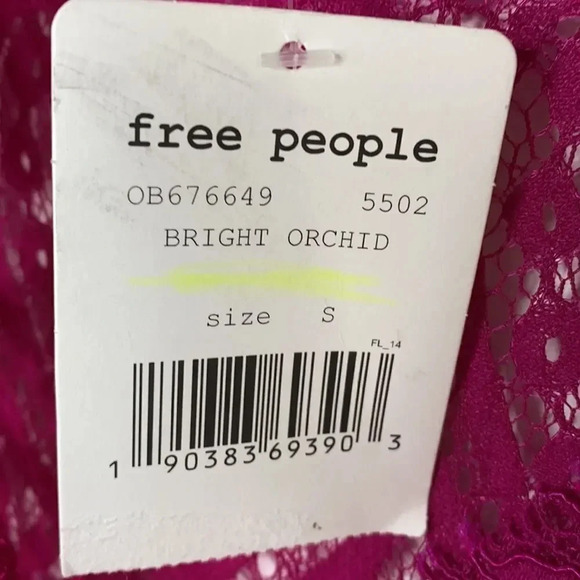 New Free People Bright Orchid Lace Slip Dress S - Picture 11 of 11